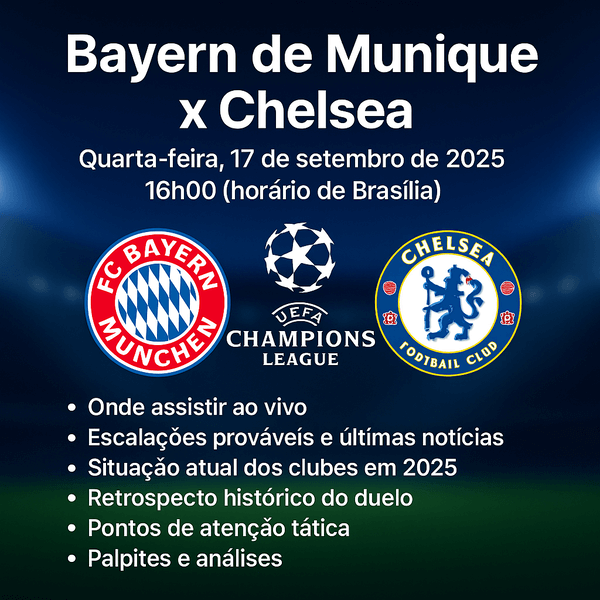 Bayern de Munique x Chelsea às 16h00: Tudo que você precisa saber antes do apito inicial