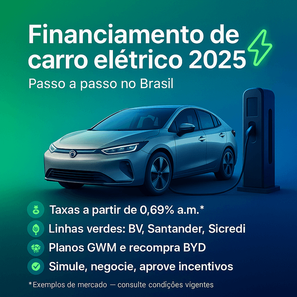 Como financiar carro elétrico em 2025 Passo a passo